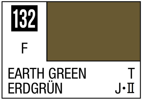 Mr Hobby Mr. Color 132 - Earth Green (Flat/Tank) - 10ml