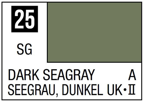 Mr Hobby Mr. Color 25 - Dark Seagray (Semi-Gloss/Aircraft) - 10ml