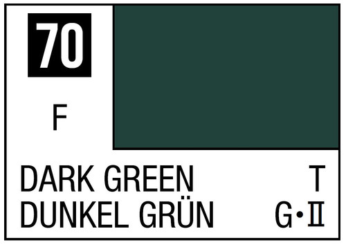 Mr Hobby Mr. Color 70 - Dark Green (Flat/Tank) - 10ml