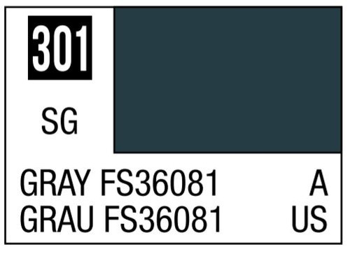 Mr Hobby Aqueous Color H301 Semi Gloss Gray FS36081 Charcoal Lizard Camouflage 10ml Bottle
