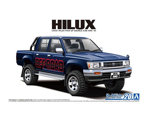 Aoshima 1/24 Model Car #20 Toyota LN107 Hilux Pick Up Double Cab 4WD '94