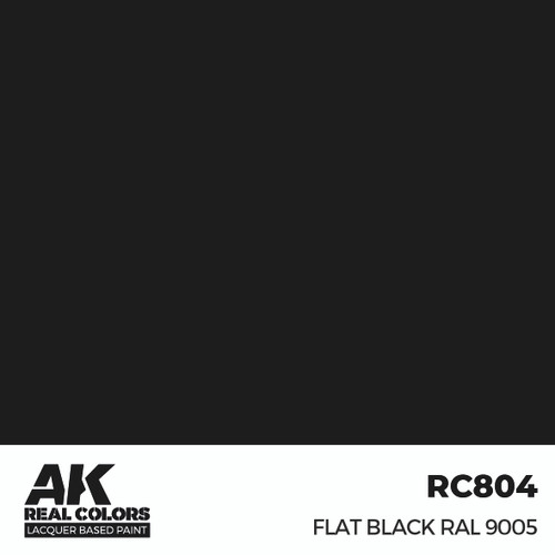 AK Interactive Real Colors Flat Black RAL 9005 17 ml.