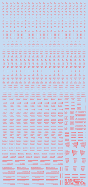 HiQ Parts 1/100 RB01 Caution Decal Pastel Pink (1pc)
