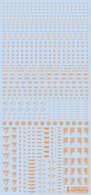 HiQ Parts 1/100 RB02 Caution Decal Orange (1pc)