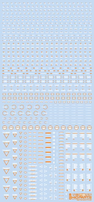 HiQ Parts 1/100 RB02 Caution Decal White & Orange (1pc)