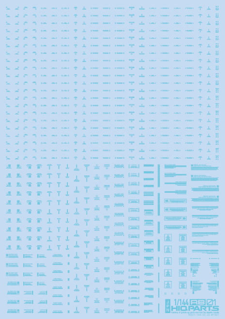 HiQ Parts 1/144 RB01 Caution Decal Pastel Blue (1pc)