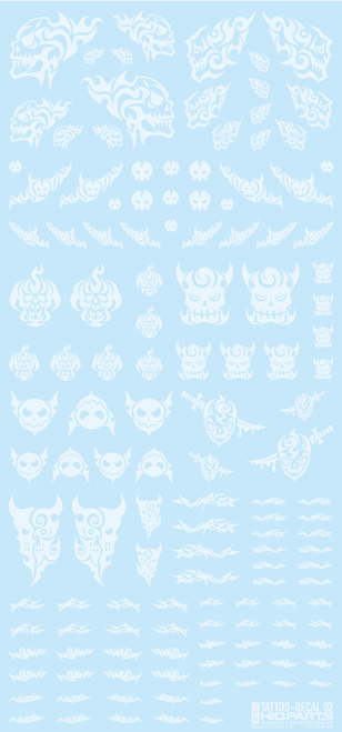 HiQ Parts Tattoo Decal 02 'Skull' Clear White (1pc)
