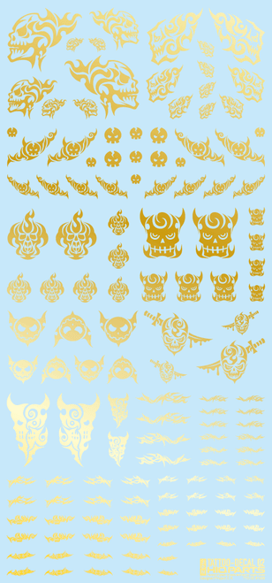 HiQ Parts Tattoo Decal 02 'Skull' Gold (1pc)
