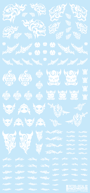 HiQ Parts Tattoo Decal 02 'Skull' White (1pc)