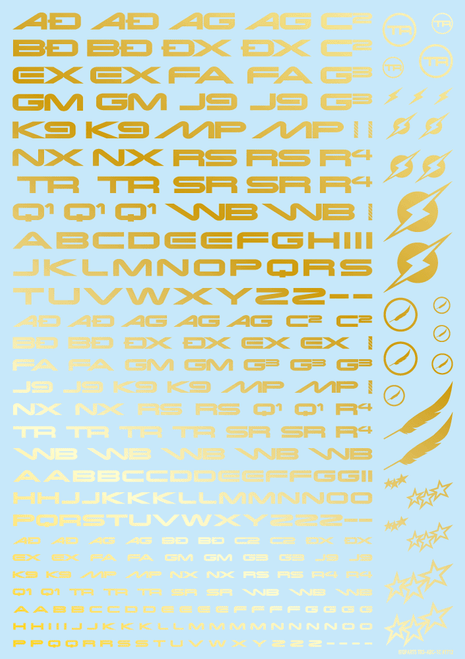 HiQ Parts TR Decal 3 Alphabet Gold (1pc)
