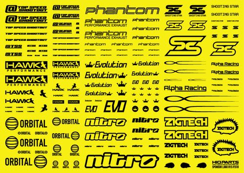 HiQ Parts Sponsor Logo Decal 01S Black (1pc)