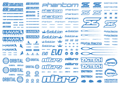 HiQ Parts Sponsor Logo Decal 01S Indigo Blue (1pc)