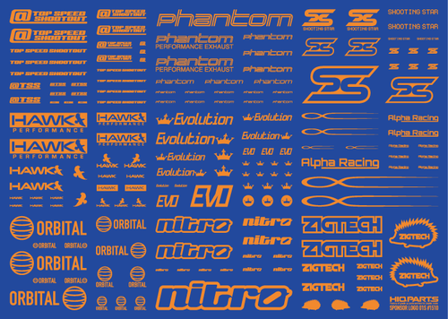 HiQ Parts Sponsor Logo Decal 01S Orange (1pc)