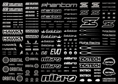 HiQ Parts Sponsor Logo Decal 02S Silver (1pc)
