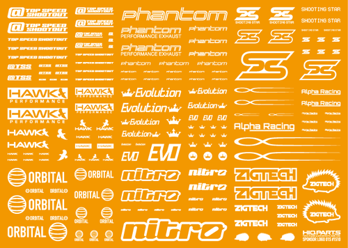 HiQ Parts Sponsor Logo Decal 01S White (1pc)