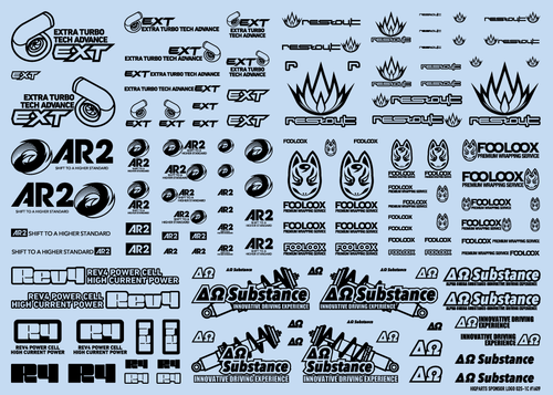 HiQ Parts Sponsor Logo Decal 02S Black (1pc)