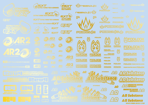 HiQ Parts Sponsor Logo Decal 02S Gold (1pc)