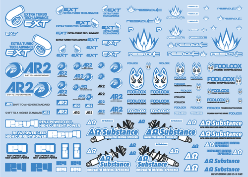 HiQ Parts Sponsor Logo Decal 02S Indigo Blue (1pc)
