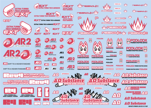 HiQ Parts Sponsor Logo Decal 02S Pink & Dark Gray (1pc)