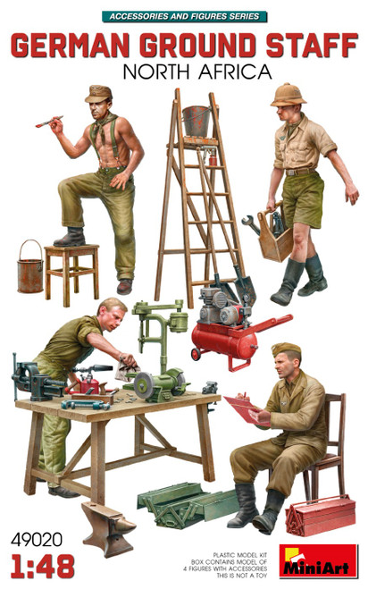 MiniArt 1/48 German Ground Staff with Accessories North Africa