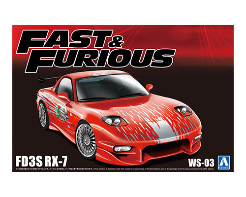 Aoshima 1/24 Movie Mecha #WS-03 1/24 Fast & Furious Toretto's 1993 Mazda FD3S RX-7