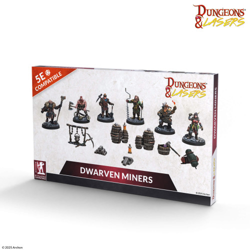 Archon Studio Dungeons & Lasers Dwarven Miners Miniature