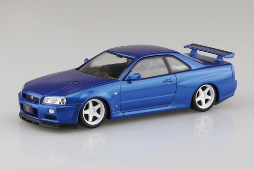 Aoshima 1/32 Snap Kit #12CU-BB Nissan R34 Skyline GT-R Custom Wheel Bayside Blue