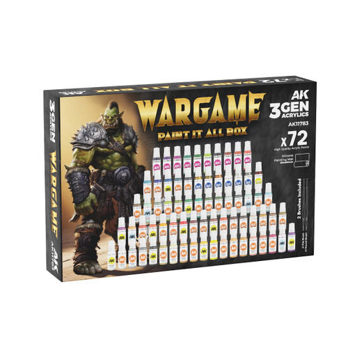 AK Interactive 3GEN Acrylics  Wargame Paint It All Box 72 Colors