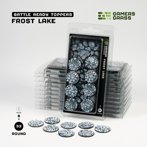 Gamers Grass Battle Ready Bases - Frost Lake - Round 32mm (x8)