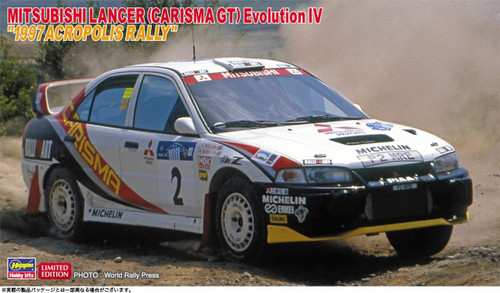 Hasegawa 1/24 Scale Mitsubishi Lancer Carisma GT Evolution IV 1997 Acropolis Rally Car Model Kit