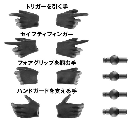 TomyTec Little Armory 1/12 LA-OP22 Megami Device Gloves Black