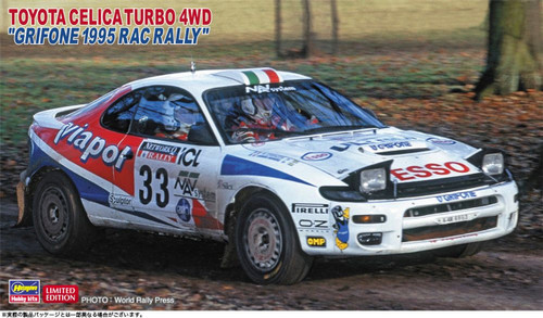 Hasegawa 1/24 Scale Toyota Celica Turbo 4WD Grifone 1995 RAC Rally Car Model Kit