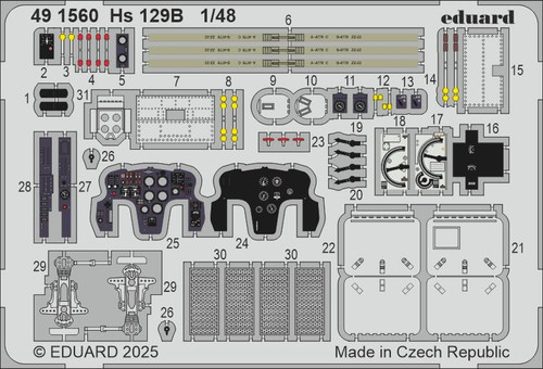 PRE-ORDER Eduard 1/48 Henschel Hs 129 B Cockpit [PE Set]