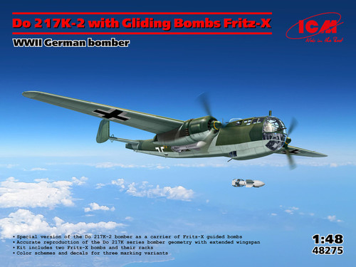 PRE-ORDER ICM 1/48 Do 217K-2 with Fritz-X, WWII German bomber