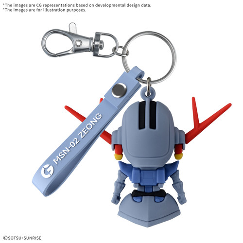 Bandai Mobile Suit Gundam Gunpla-Kun Zeopla-Kun 3D Rubber Mascot Keychain