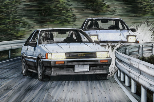 Aoshima 1/24 Initial D #13 Toyota Akiyama Wataru Ae86 Levin