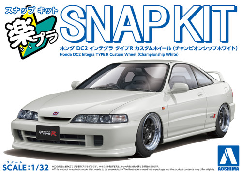 PRE-ORDER Aoshima 1/32 SNAP KIT #22CU-CW Honda DC2 Integra Type R Custom Wheel Championship White