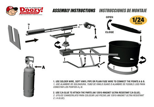 Doozy 1/24 Universal Steel Drum Hatch With Flamethrower Mount