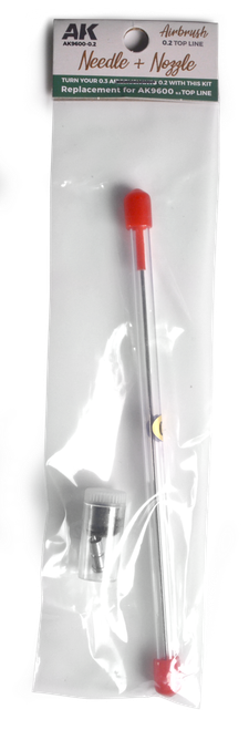 AK Interactive Needle + Nozzle 0.2 Top Line Replacement for Airbrush AK-9600