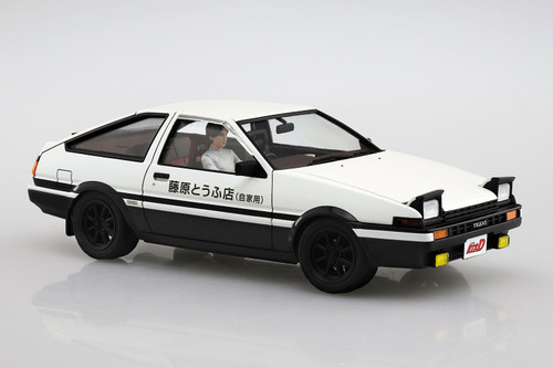 Aoshima 1/24 Initial D #14 Fujiwara Takumi AE86 Trueno Project D Ver with Figure