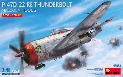 PRE-ORDER Miniart 1/48 P-47D-22-RE Thunderbolt Malcolm Hoods Advanced Kit