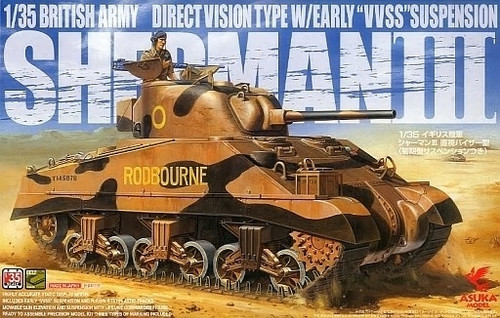Asuka 1/35 British Army Sherman 3 Direct Vision Type with Early VVSS Suspension