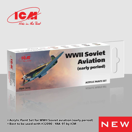 ICM Acrylic Paint Set for WWII Soviet Aviation Early Period