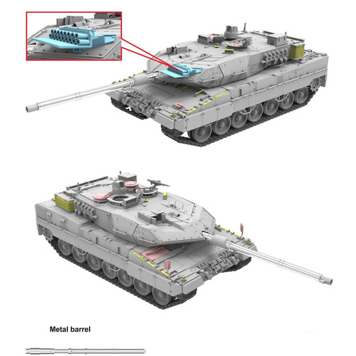 Vespid Models 1/72 German Main Battle Tank Leopard 2 A7 (includes Metal barrel and Metal tow cable)