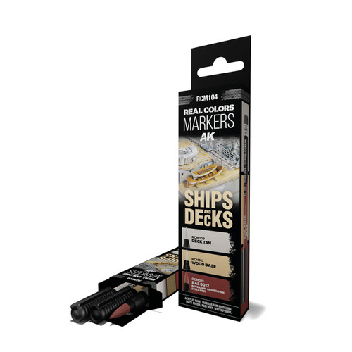 AK Interactive Real Colors Markers Ships & Decks - Set 3 Real Colors Markers