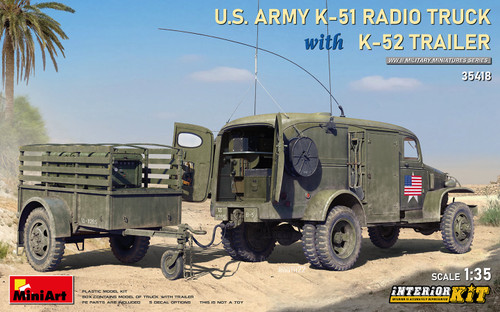 MiniArt 1/35 US Army K-51 Radio Truck with K-52 Trailer Interior Kit