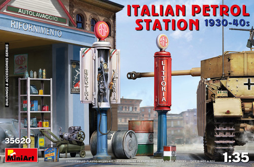 MiniArt 1/35 Italian Petrol Station 1930-40s MiniArt 1/35 Italian Petrol Station 1930-40s