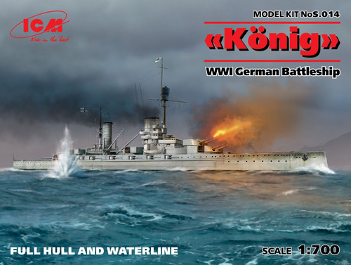 ICM 1/700 König WWI German Battleship Full Hull and Waterline