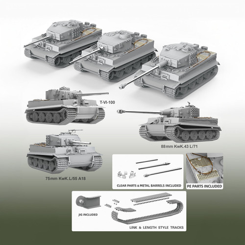 Takom 1/35 Tiger I Sd.Kfz.181 Pz.Kpfw.VI.Ausf.E Experimental project 3 in 1