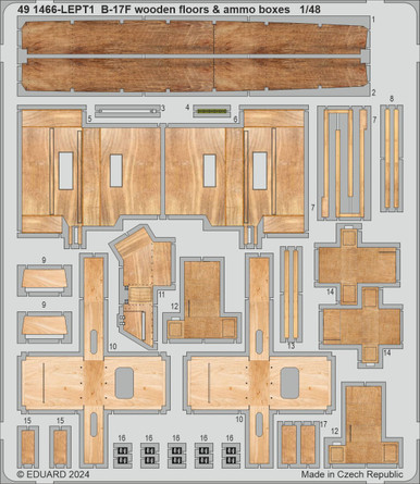 Eduard B-17F wooden floors & ammo boxes 1/48 Photo etched set for EDUARD